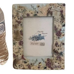 Vintage Kitsch Hand Painted Resin Kitten Cat Frame  by Victorian Treasures